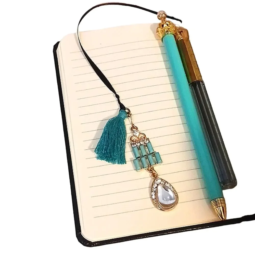 Journal Set Black‎ Hardcover Notebook Jeweled Bookmark Pencil Duo w GIFT BOX New